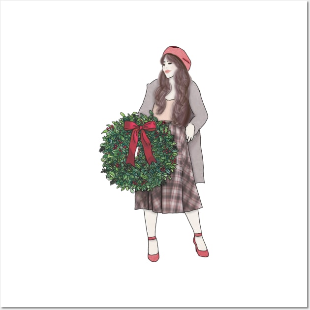 Christmas Wreath Wall Art by piscoletters